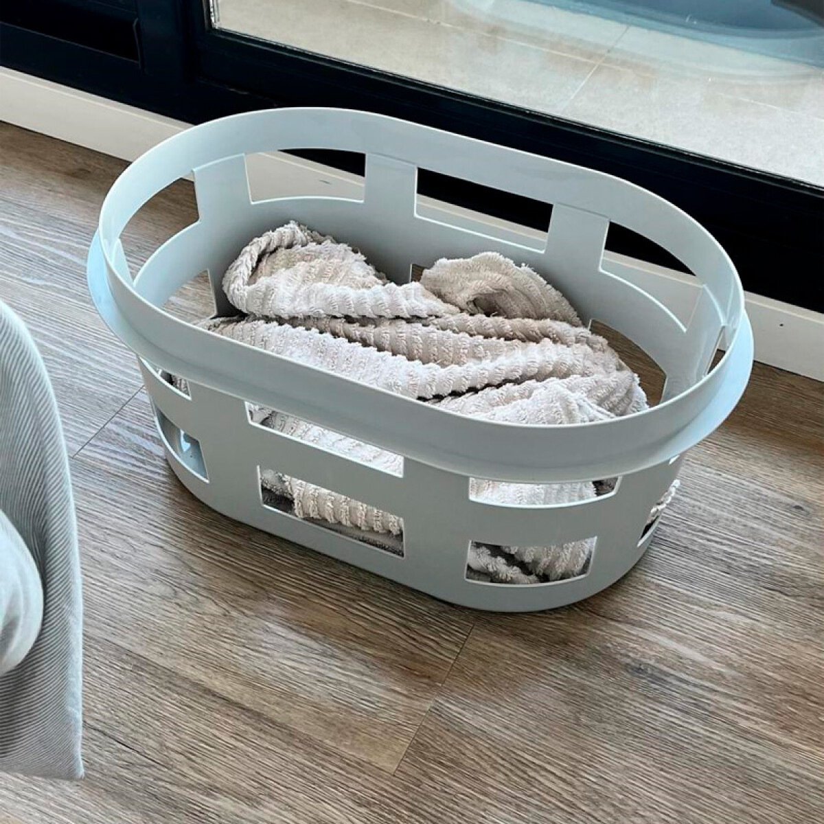 Canasto cesto para ropa sucia apilable - Blanco 