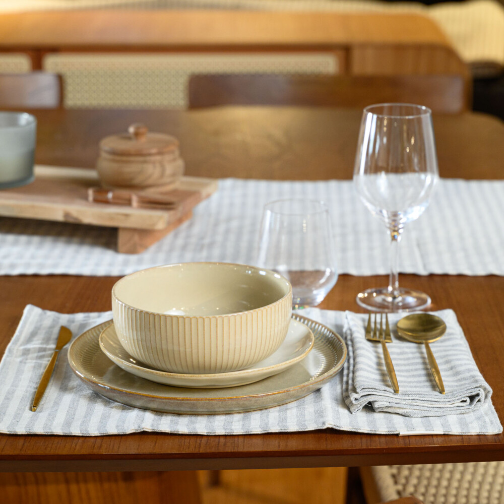 SET X2 INDIVIDUALES ALGODON GRIS STRIPE