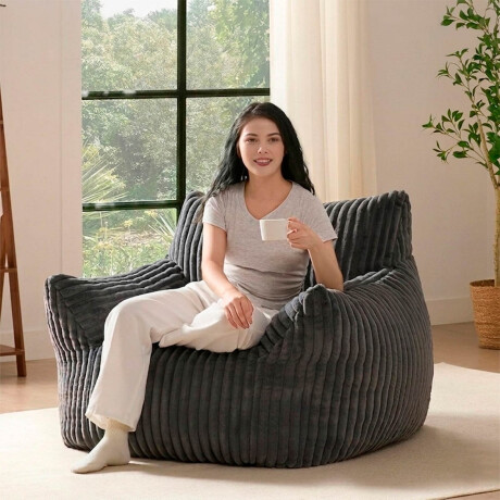 Sillón Sofá Puff Gigante Cloudnest 1 Cuerpo Pana Gris