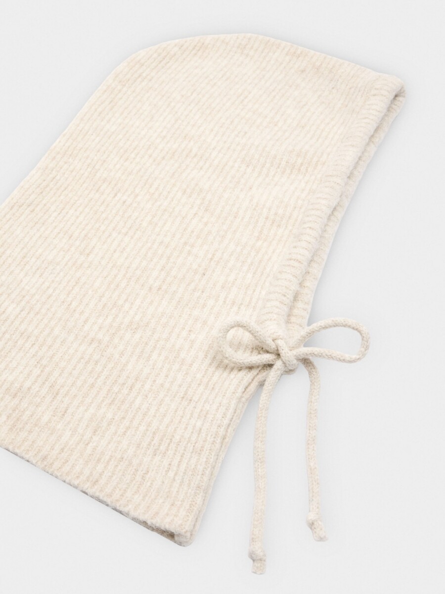 Balaclava De Punto Con Tiras crudo