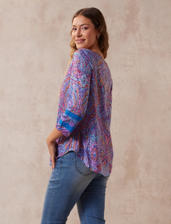 Blusa Printed MULTI/FUCSIA