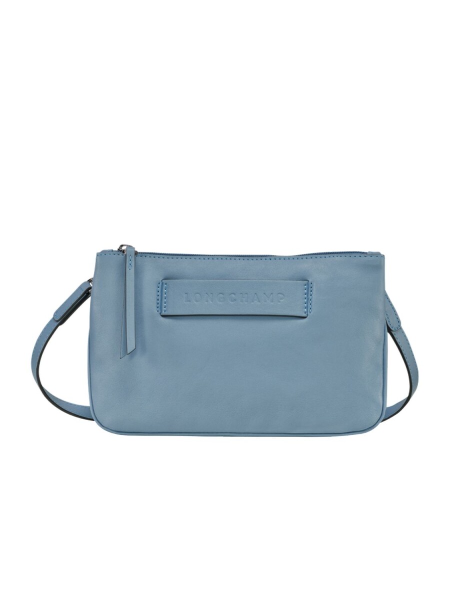 Longchamp -Cartera de cuero, Le pliage 3D - Celeste 