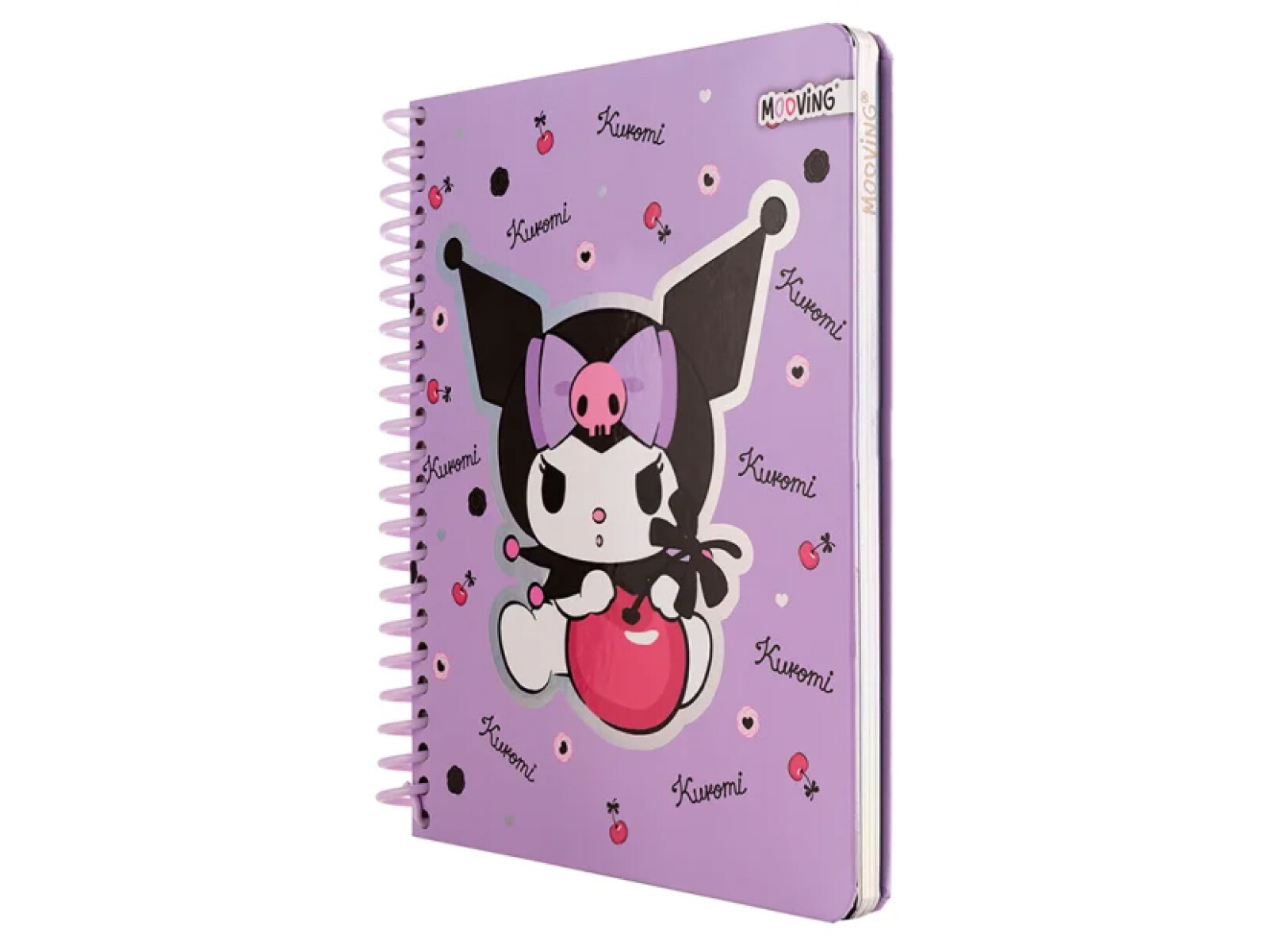 Cuaderno Mooving Premium 1/2 Oficio - Kuromi fondo violeta 