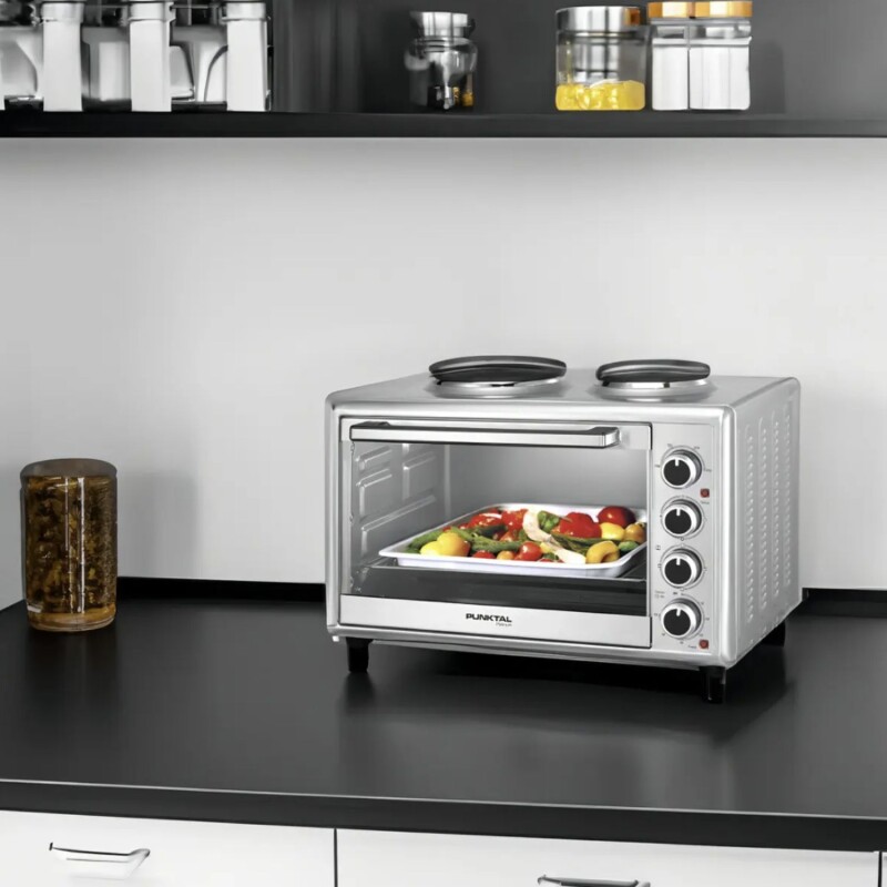 Horno Eléctrico de mesada Punktal 48Lts 1800w Inox Gris