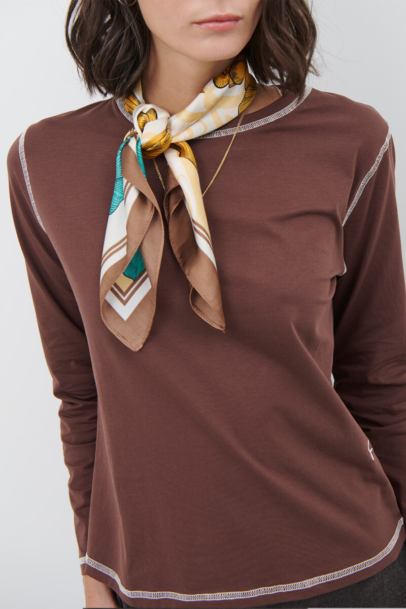 REMERA COTTON M/L MARRON
