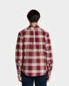 Camisa Herringbone Flannel Check Hombre Burgundy Yd