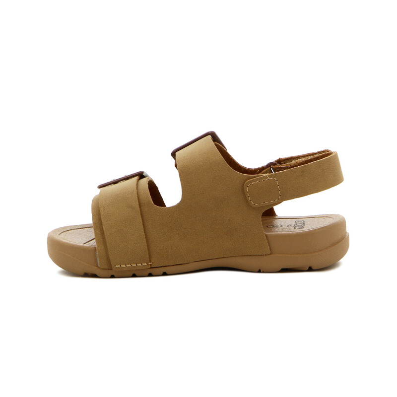 Sandalia Niño Angus Dos Tiras Y Velcro Camel