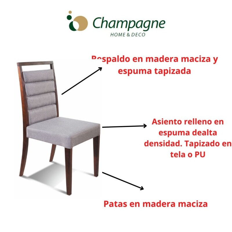 SILLA MADERA CLARA - TAPIZADO PU COLOR TIZA SILLA MADERA CLARA - TAPIZADO PU COLOR TIZA