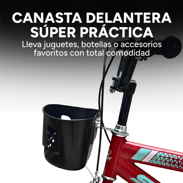 Bicicleta Infantil Sport Rod 20 Canasto Guardabarro Rueditas Rojo 1