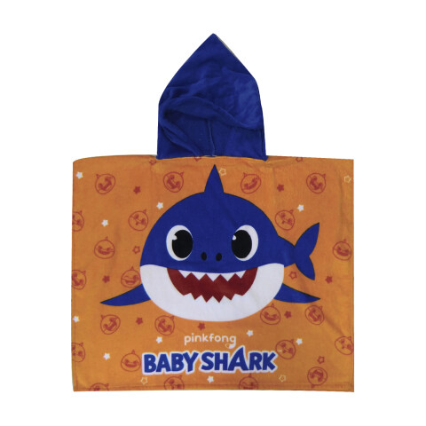 Bata Poncho Infantil Baby Shark 100% Algodón 60 x 60 cm NARANJA