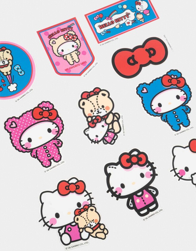 Stickers y Album Stickers Set De Stickers Hello Kitty Kawaii - Rojo Cereza
