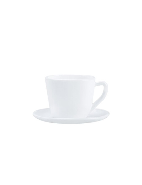 TAZA DE CAFÉ 120ML C/PLATO OPALINA BLANCO TAZA DE CAFÉ 120ML C/PLATO OPALINA BLANCO