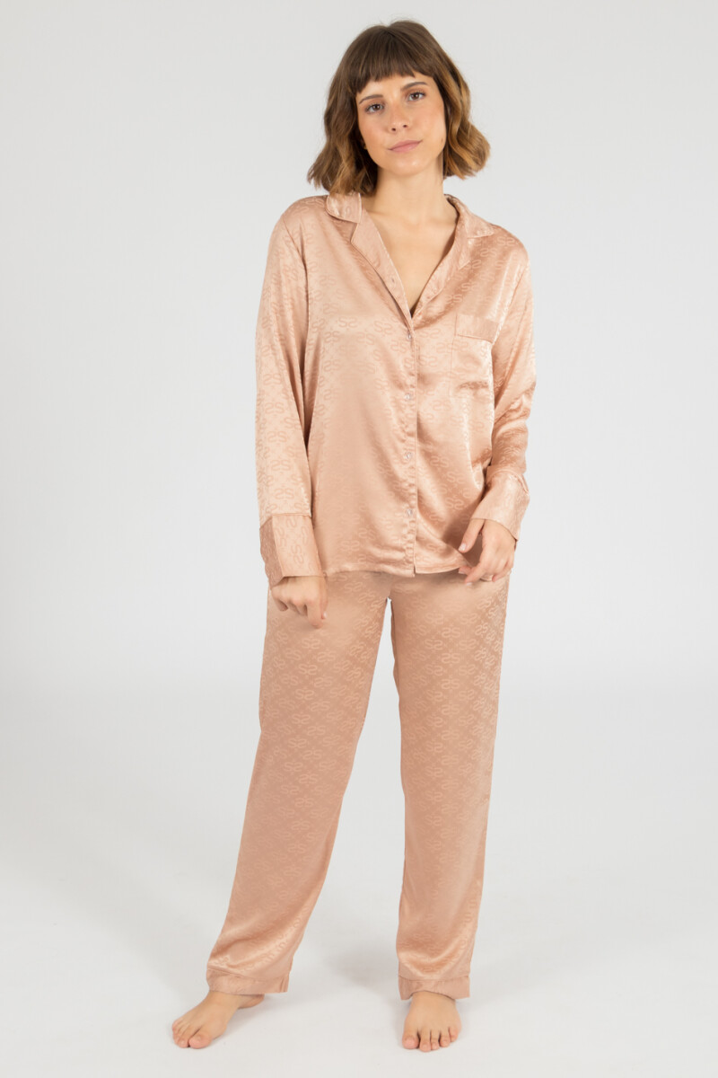 Pijama jacque saten Rosa antique