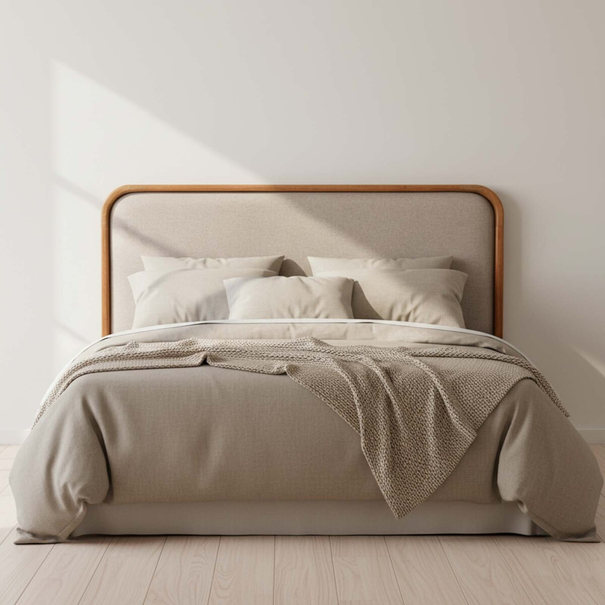 RESPALDO - SUPER KING MADERA-Y-TELA MARRON BASILEA 