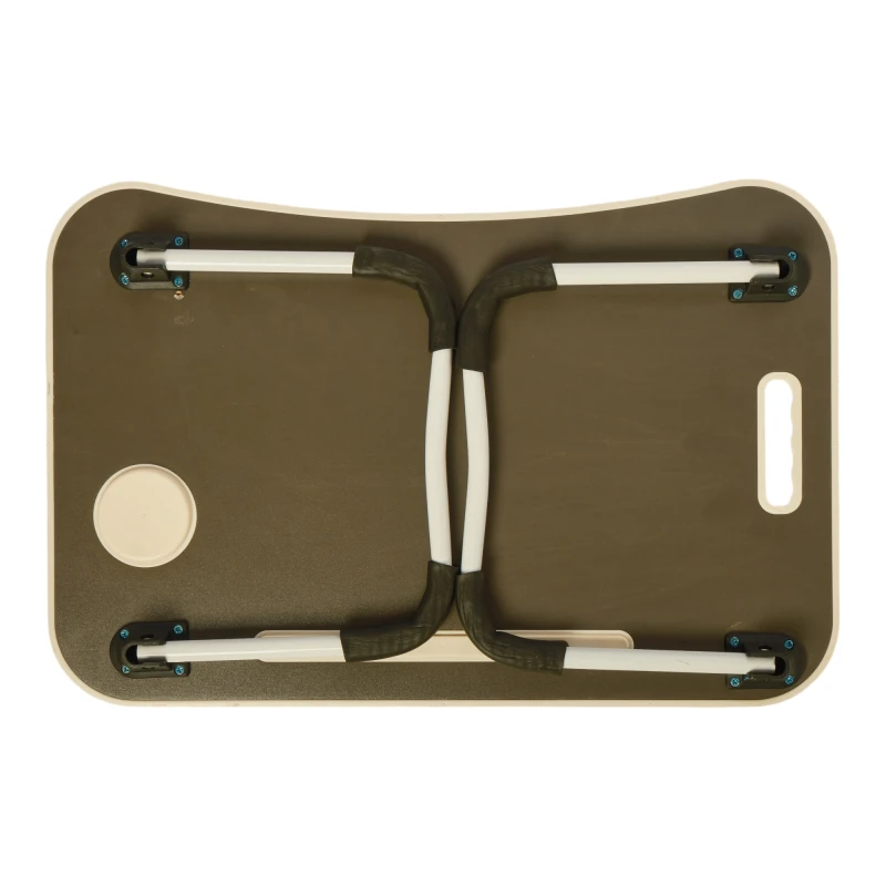 Mesa Laptop Cama Con Posa Vaso Beige