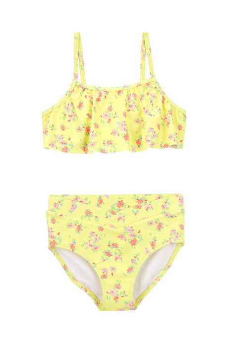 Traje de baño dos piezas con UPF 50+ diseño floral Sin color