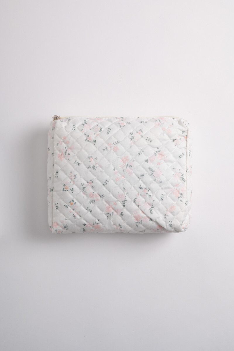 Necessaire capitoneado estampa Flores