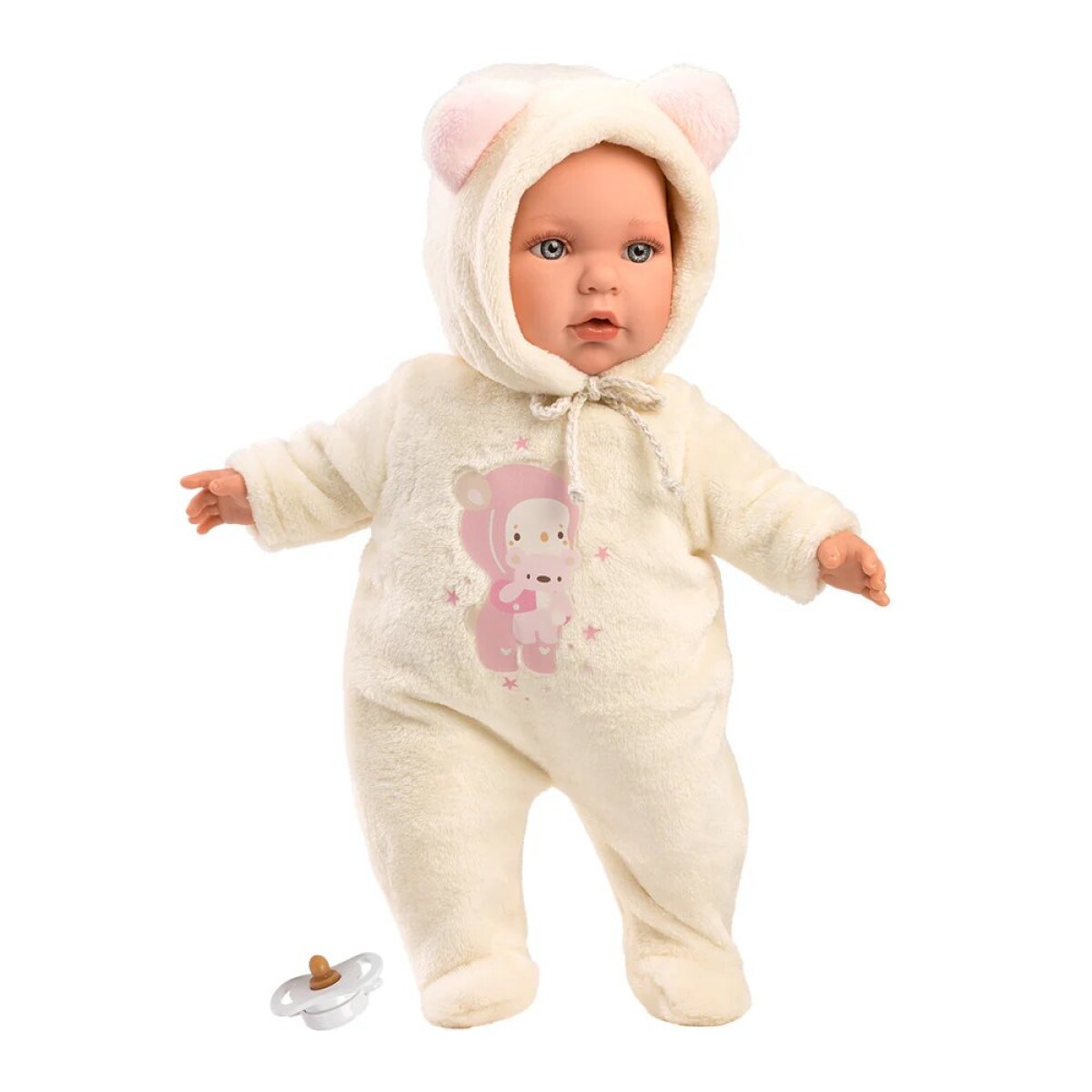 Bebe Muñeca Llorens Julia Pijama Osito Realista Cuerpo Tela - Variante Modelo Julia Rosa 