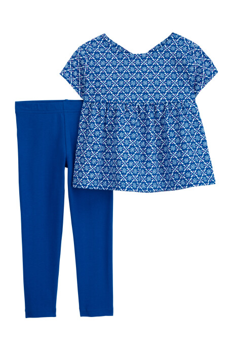 Set dos piezas de algodón, calza y blusa diseño floral Sin color
