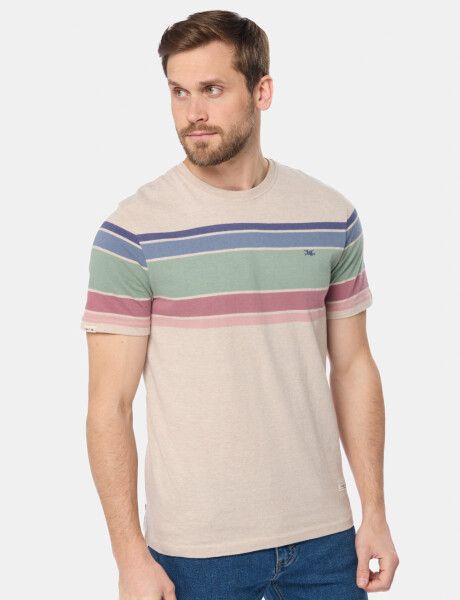 REMERA RAYADA Beige