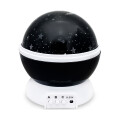Lámpara Veladora Esfera Giratoria Proyector De Estrellas Negro