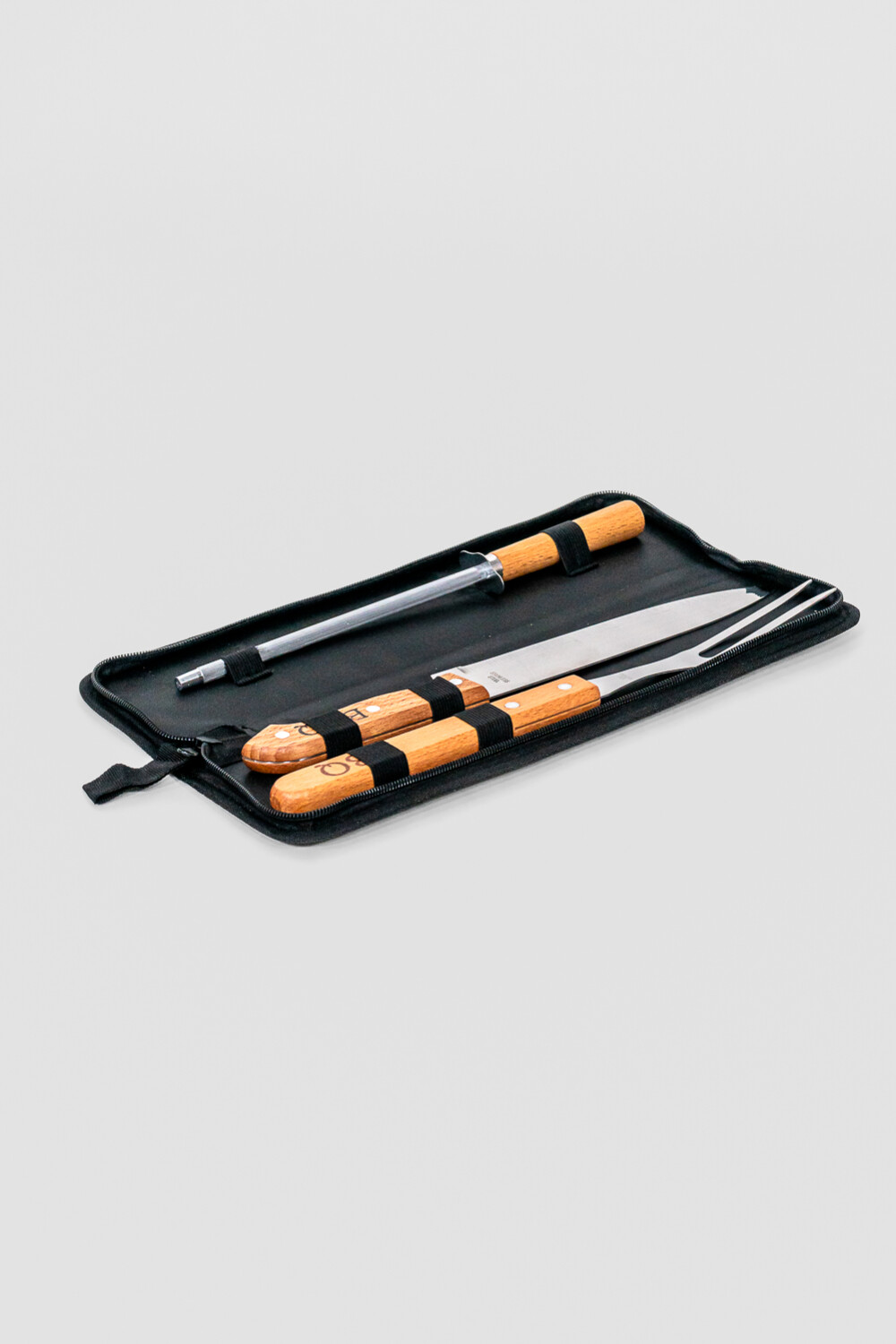 Accesorios Para Parrilla Set De 3 Piezas. Pinchos Y Cuchilla Con Color Unico