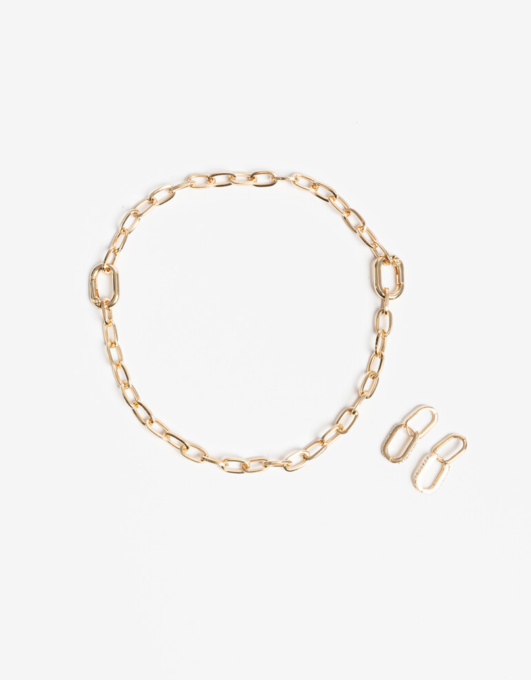 Bijouterie Set Sets temáticos Set De Aros Y Collar Intercambiables - Dorado