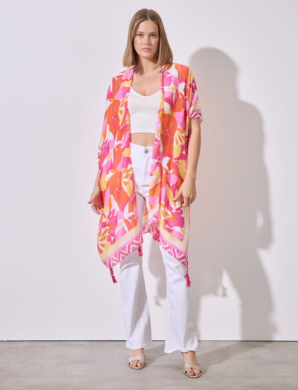 Kimono Printed MULTI/FUCSIA