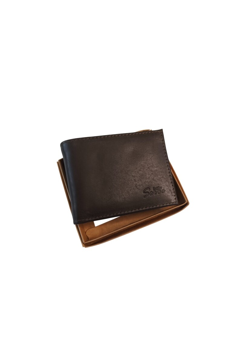 Billetera de cuero con visor Marrón