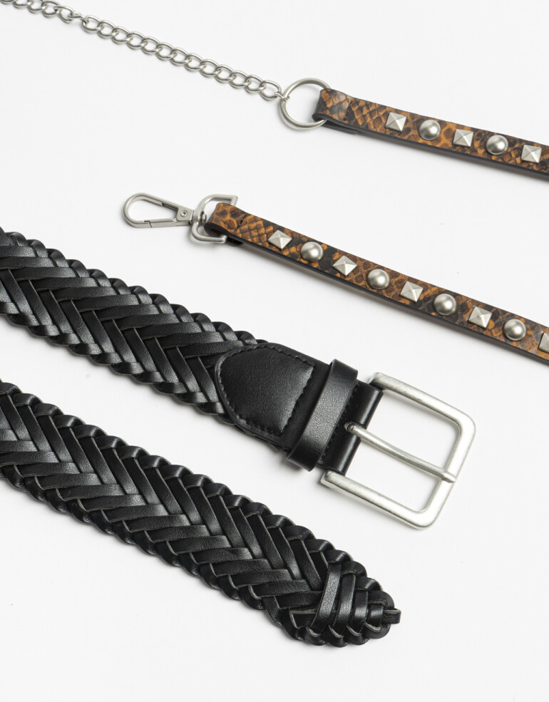 Cinturones y Fajas Set De Cinturones - Combinacion Bicolor