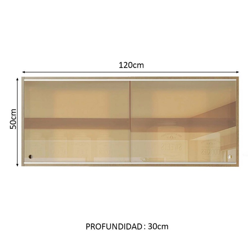 AEREO 120 CM MDP-Y-VIDRIO GRIS LUX