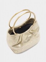 Bolso De Mano Metalizado dorado