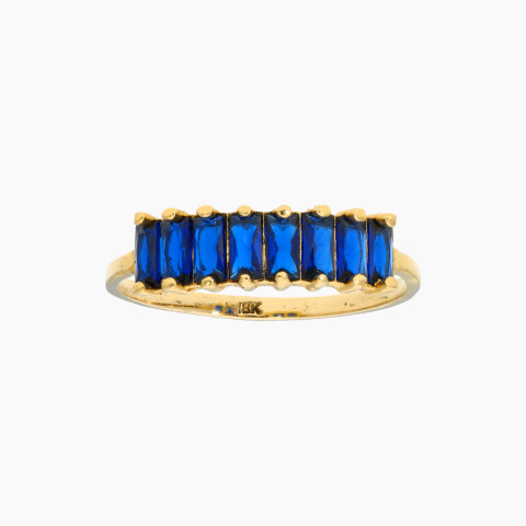 Anillo en oro 18K con circonias azules Anillo En Oro 18k Con Circonias Azules