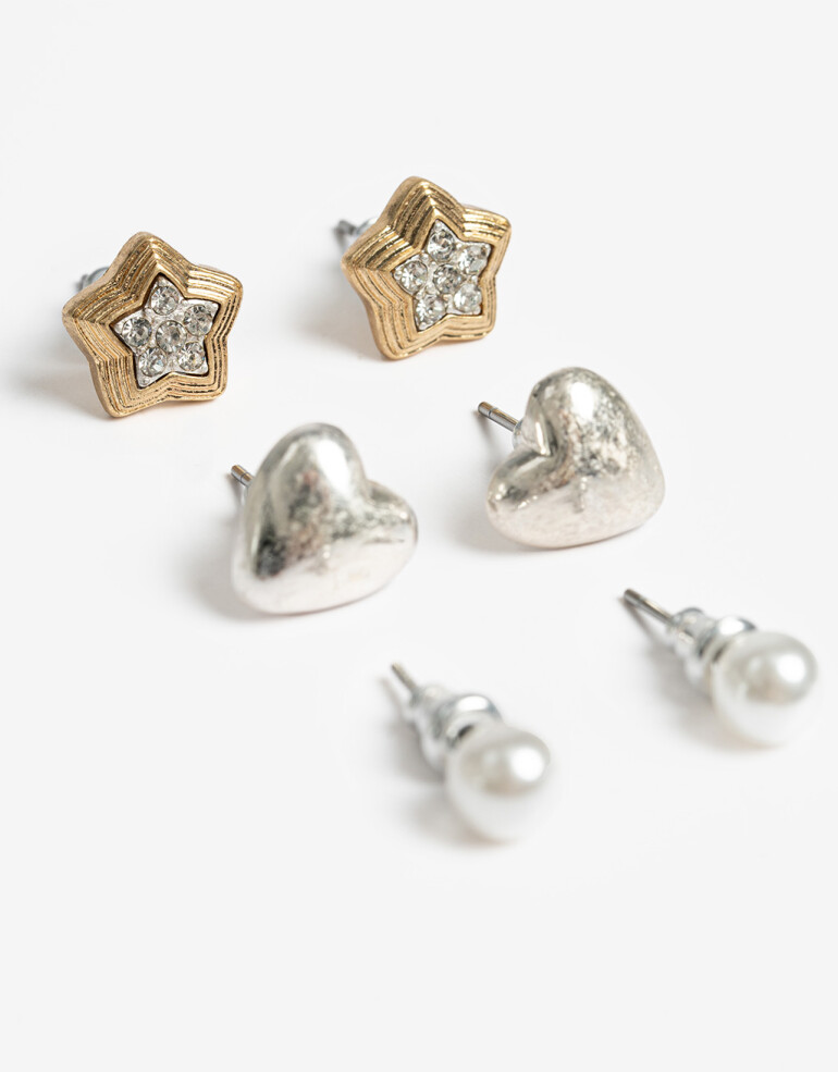 Aros Sets Metal Set De Aros Pasantes Biplating - Combinacion Bicolor