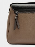 Bolso Bandolera Color Block Con Solapa negro