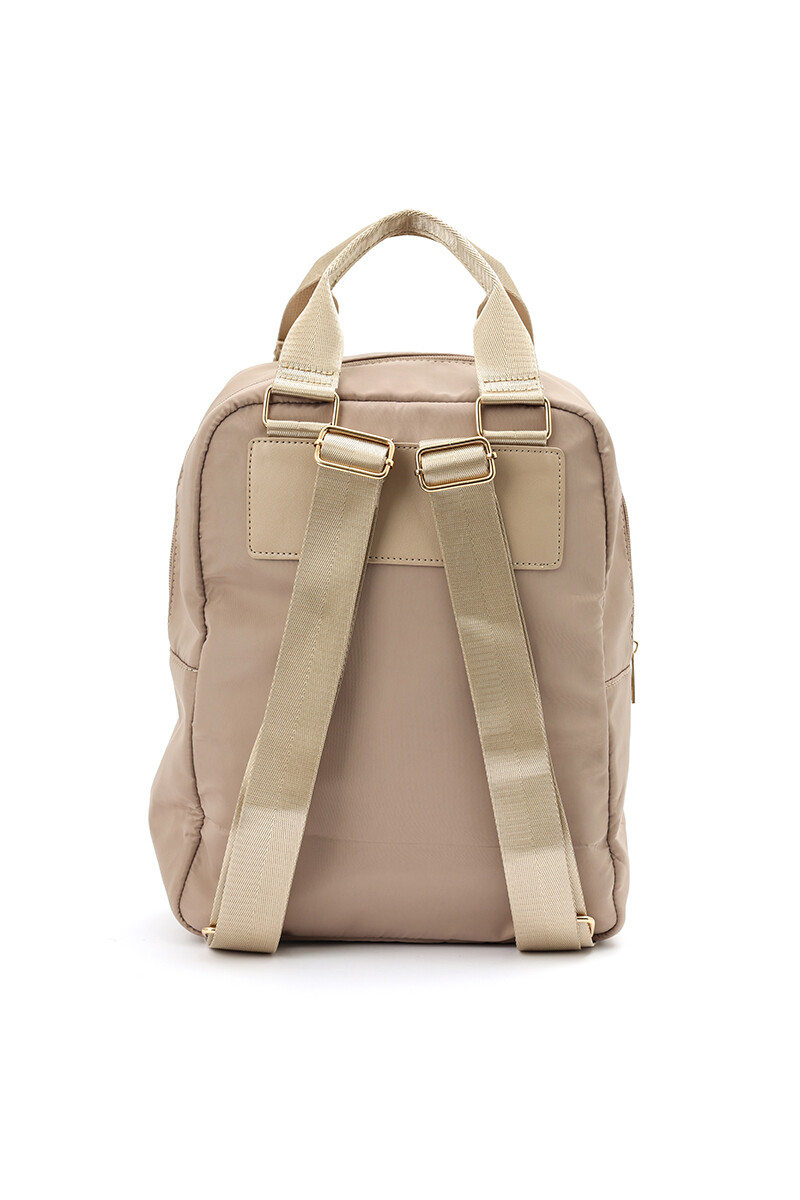 Mochila de nylon y PU Khaki