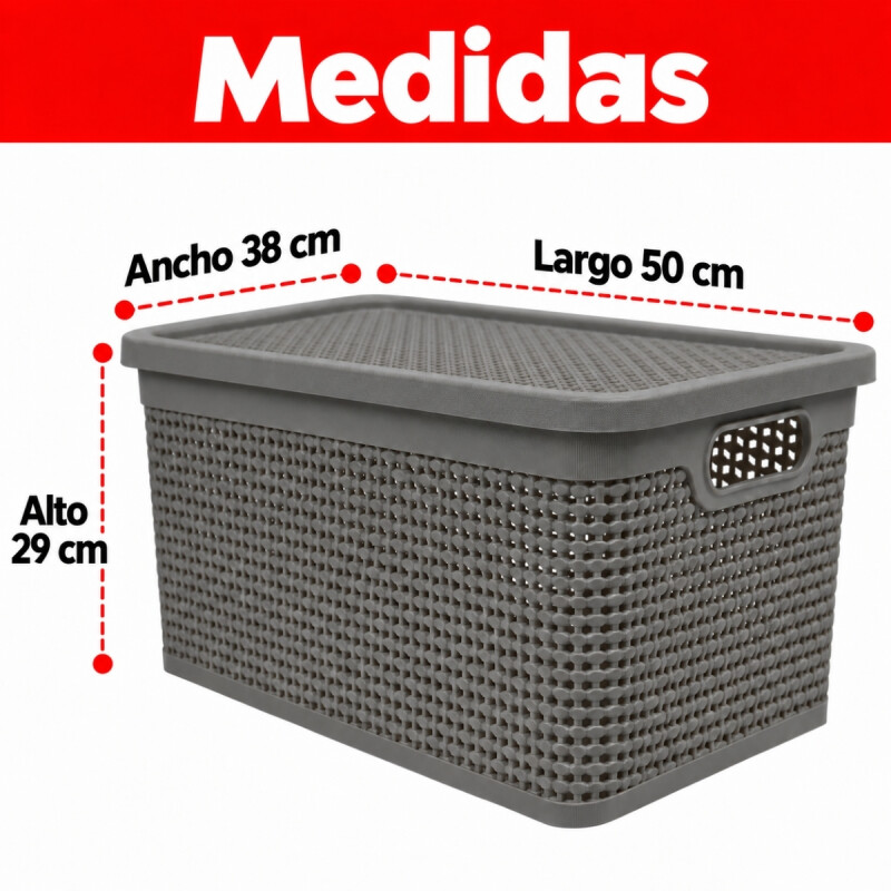 Set x2 Caja simil ratán 40 lts CAPPUCCINO