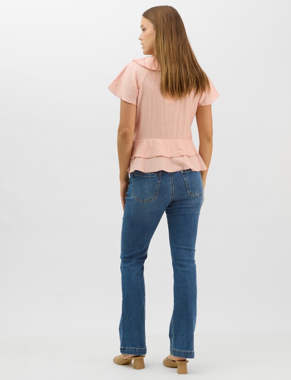 Blusa Satén Péplum ROSA