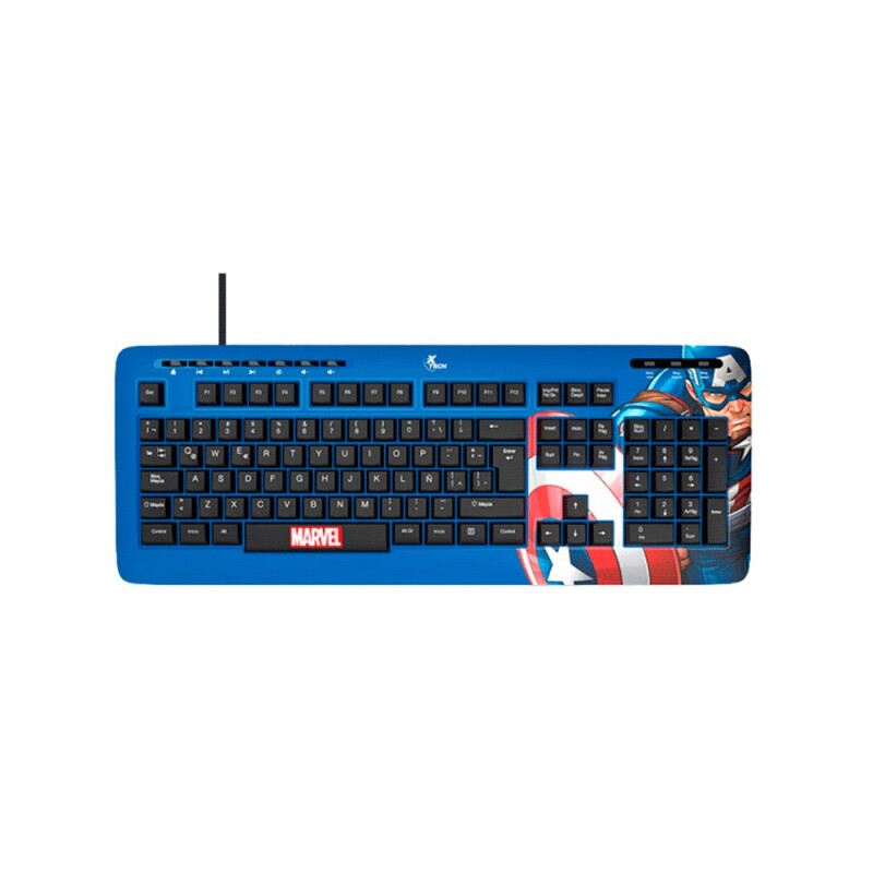 Teclado USB Xtech Xtk-M401Ca Capitan America Espara /Multimedia Teclado USB Xtech Xtk-M401Ca Capitan America Espara /Multimedia