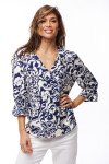 BLUSA AIME ESTAMPADO AZUL Y CRUDO