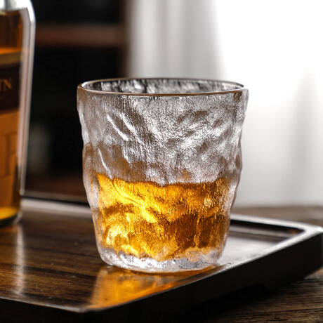 Vaso de vidrio textura piedra 300ml Sc