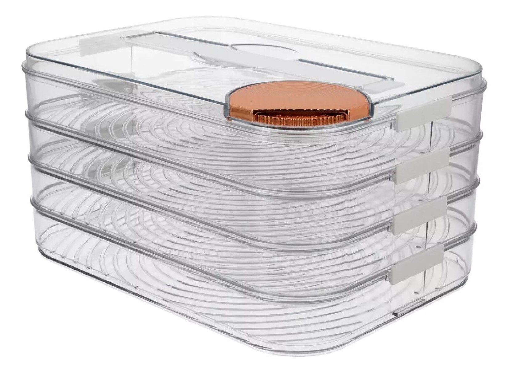 Set X4 Organizador Multiuso Heladera Cocina Bandeja Niveles Color Transparente CTN016 