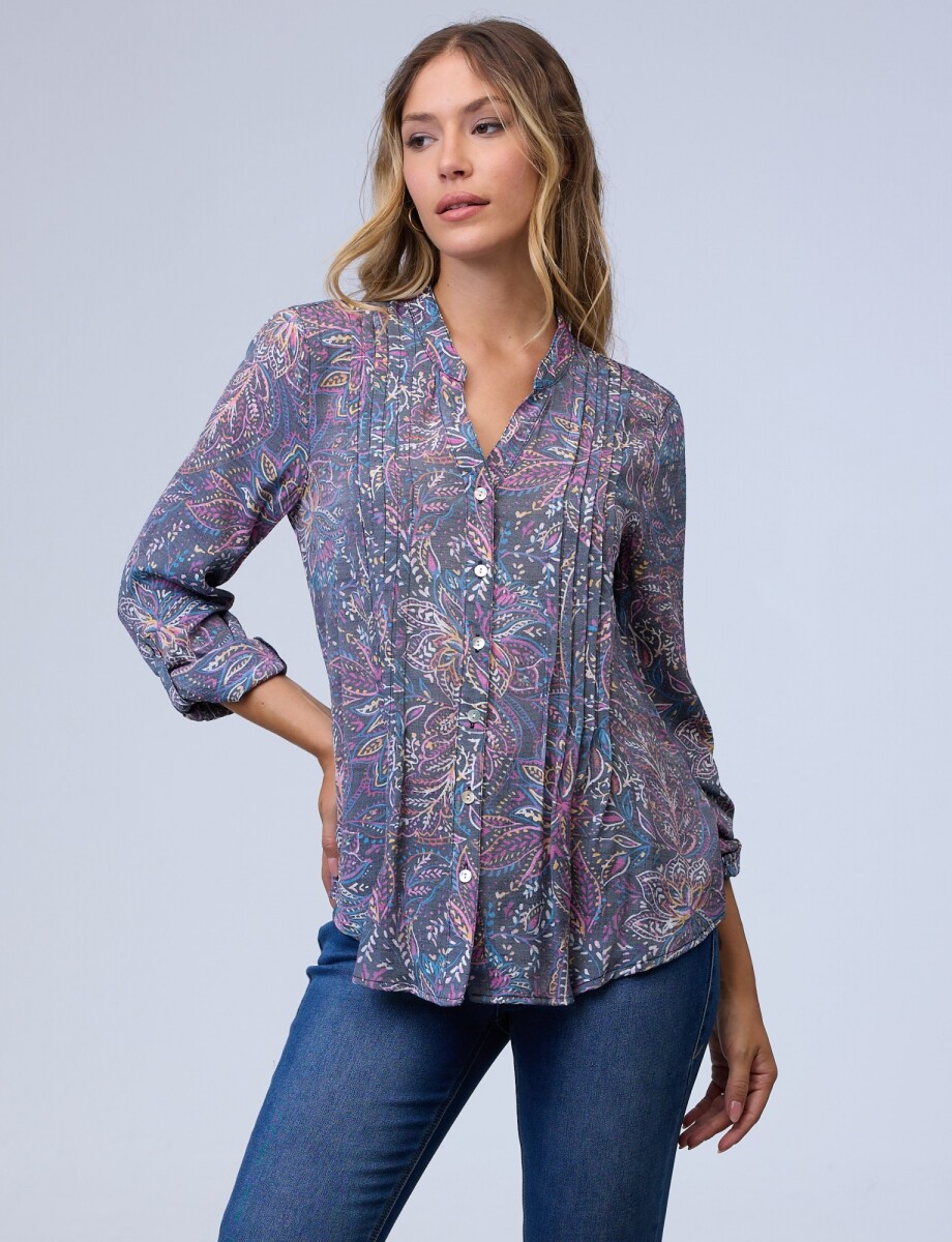 Camisa Print - Gris/multi 