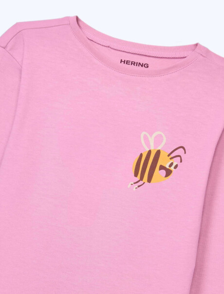 CAMISETA INFANTIL CON ESTAMPA ROSA