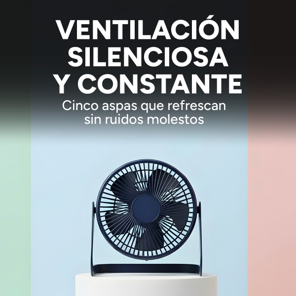 Ventilador De Escritorio Portatil Inclinable 14,5 Cm Usb Color Azul