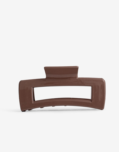 Broche Acrilico Broche Maxi Rectangular - Marron Medio