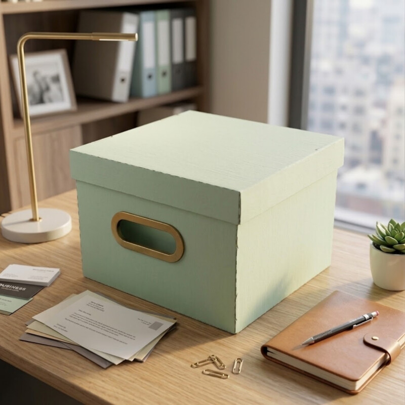 Caja Organizadora Lino P 25cm x25cm x15cm VERDE