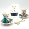 Set de té para dos personas cerámica Verde agua