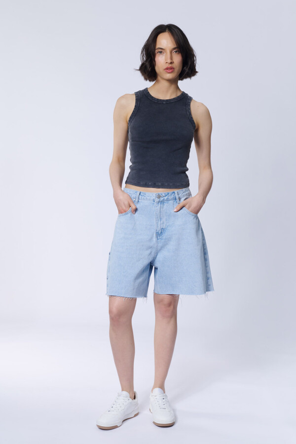 Bermuda jean oversize Celeste