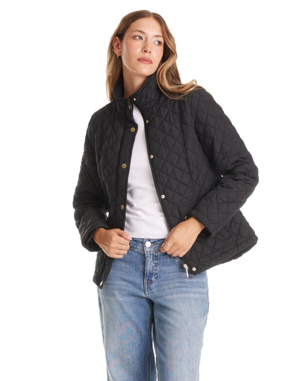 Campera Capitoneada & Trabas De Ajuste NEGRO